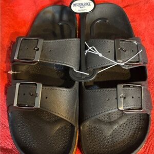 Mission Ridge Men's Black & Brown Sandals shoe Size M 10/11 New